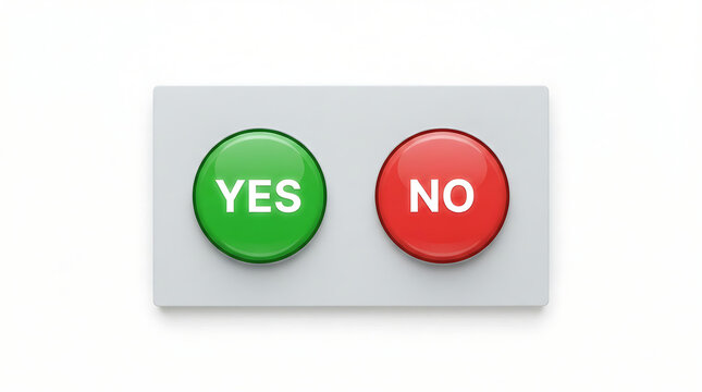 Green and red buttons with yes and no labels