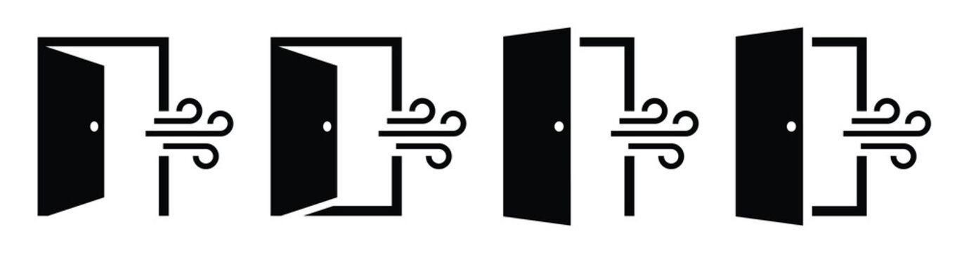 Door wind ventilation icon illustration