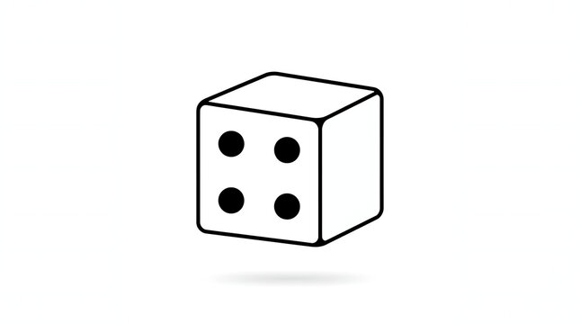 Simple black and white dice showing four and five