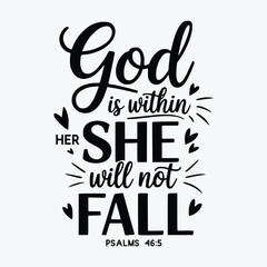 Fototapeta premium God Is Within Her She Will Not Fall Png