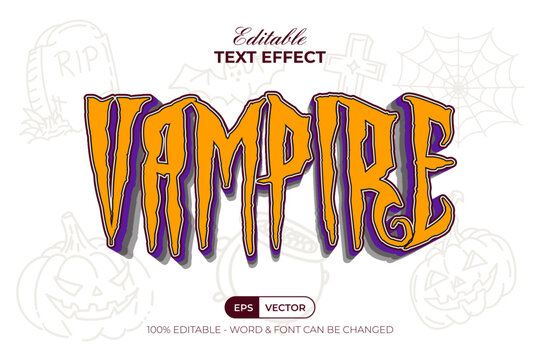 Vampire Editable Text Effect 3D Halloween Theme Style.