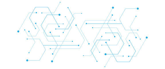 Obraz premium Vector hexagons pattern geometric simple hexagonal line and dot elements medical technology illustration background