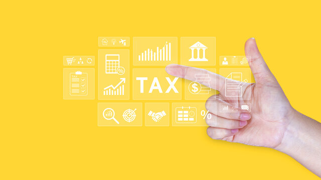 Online tax payment and financial planning concept. analyzing financial data and tax calculation to complete Individual income tax return, Government, state taxes, report. not ai