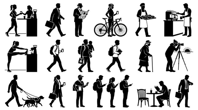 Urban Service People CAD Vector Collection for Commercial Floor Plan Design