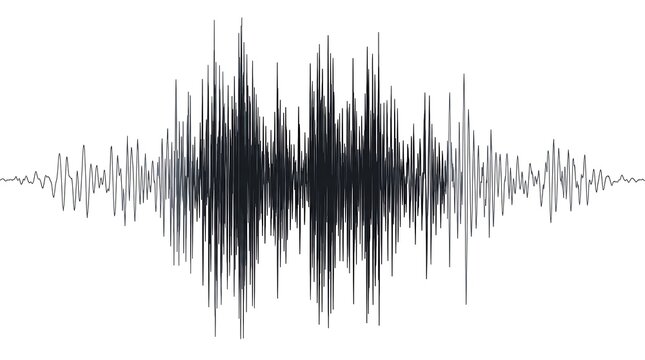 Black digital audio sound wave graphic