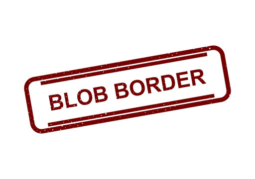 Red blob border stamp with text label illustration