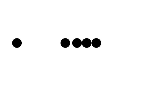 Clean Sequential Loading Dots Motion Graphic.Loading and typing indicator icon. Seamless Loop Alpha Channel