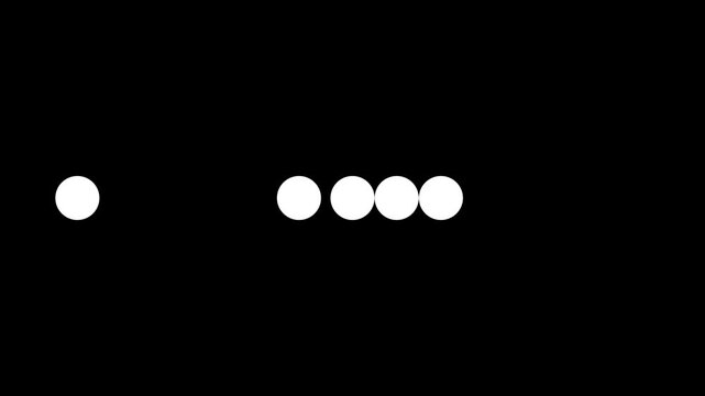 Clean Sequential Loading Dots Motion Graphic.Loading and typing indicator icon. Seamless Loop Alpha Channel