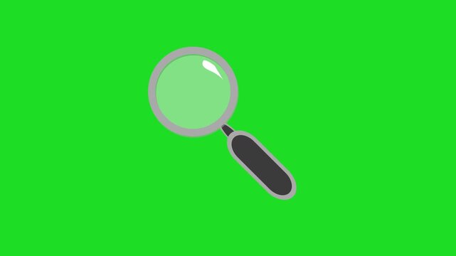 magnifying glass or detective's spyglass search engine finder lookup icon in a vector clipart style graphic  pops up and remains static for approximately one minute isolated as a single element