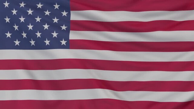 American flag waving in the wind. USA national banner with correct proportions and colors.