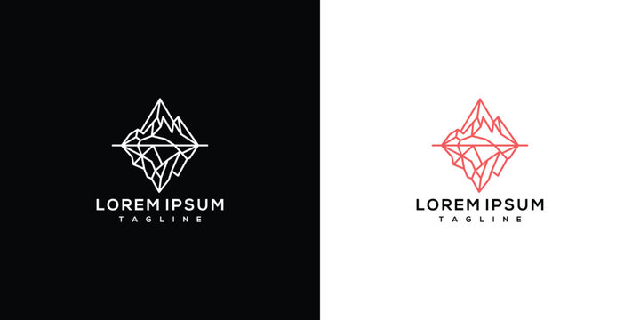 Minimalist Mountain Logo with Text Placeholder