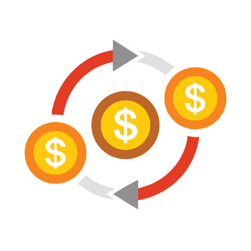 Money cycle with dollar signs illustration