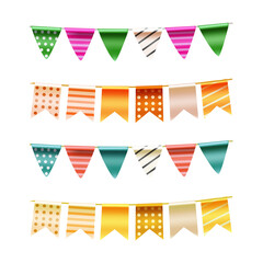 Obraz premium Colorful Party Bunting Pennants for Celebration Decorations on Transparent Background