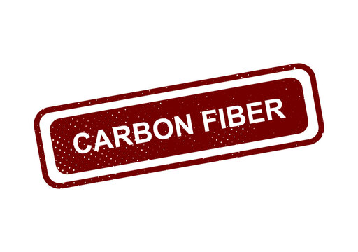 Red carbon fiber stamp or label with text illustration