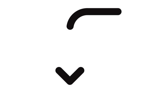 arrow corner moving left down animation icon.