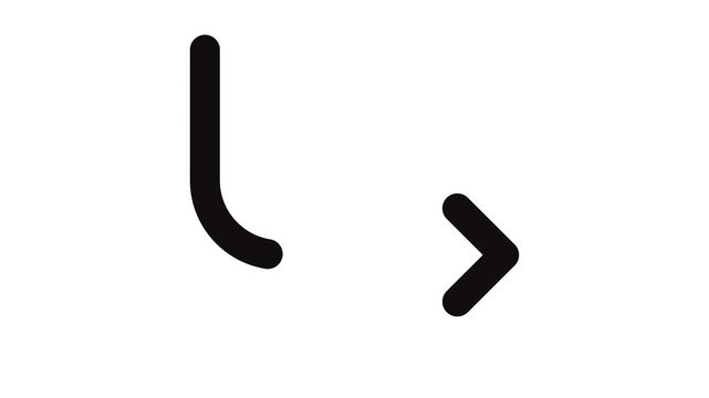 arrow corner moving down right animation icon.