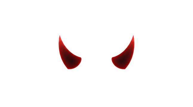 Red devil horns for halloween day costume accessories isolated on transparent background