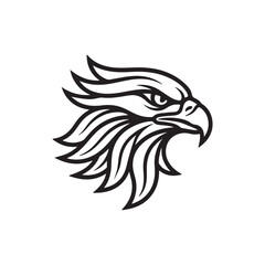 Fototapeta premium Eagle Head Outline Vector Logo Design
