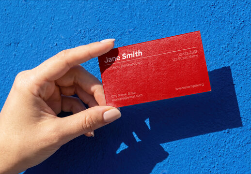 Business Card Mockup Held in Hand