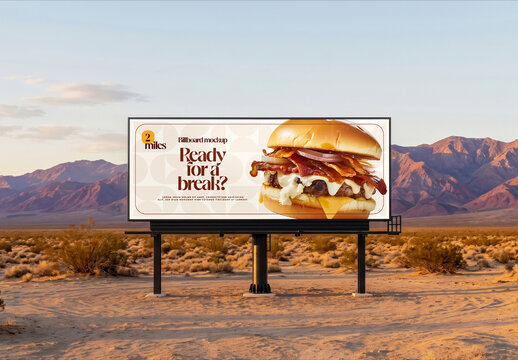 Desert Highway Billboard Mockup