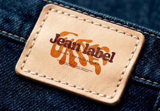Leather Jean Label Patch Mockup