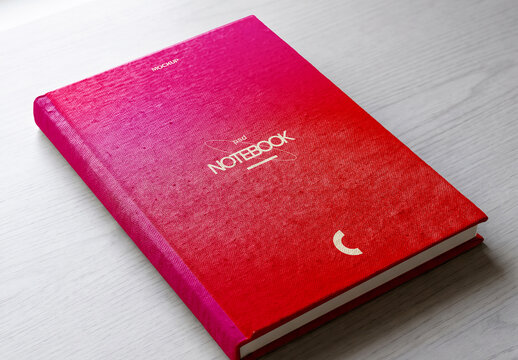 Hardcover Notebook Mockup on Windowsill