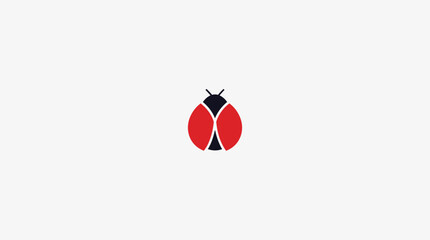 Stylized red and black ladybug beetle icon logo. © Sishin