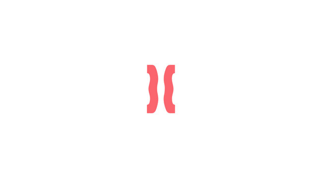 Pink mirrored bracket abstract logo design.