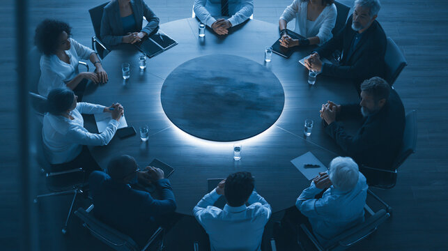 Corporate Conference Leadership Round Table: Strategic Discussion on Teamwork & Communication Skills in Modern Office