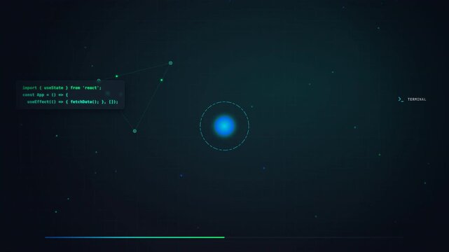Motion of a Bright Blue Star in Deep Space with Moving Celestial Bodies and Cosmic Dust.