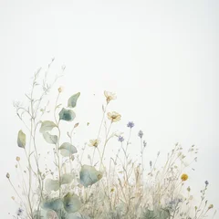 Delicate watercolor botanical digital paper floral background in soft basic beige tones © Anna Sokol