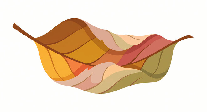 Withered autumn leaf vector illustration for seasonal fall concept and natural design graphics