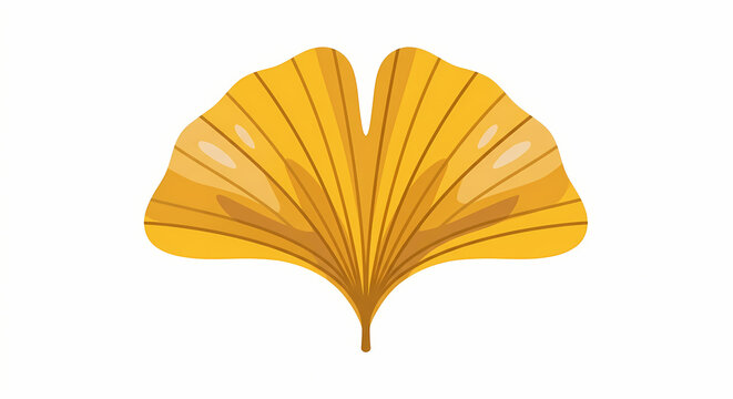 Golden ginkgo leaf vector illustration for autumn botanical design and wellness graphics