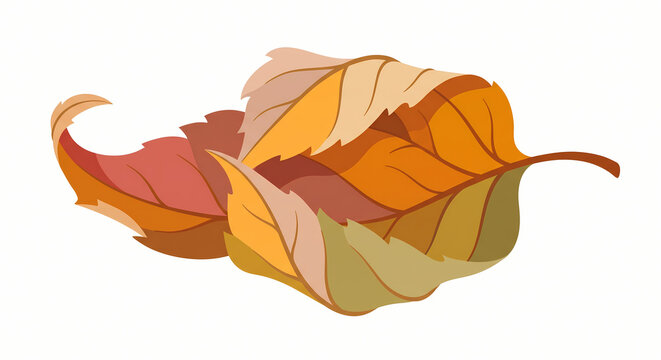 Withered autumn leaf vector illustration for seasonal fall concept and natural design graphics