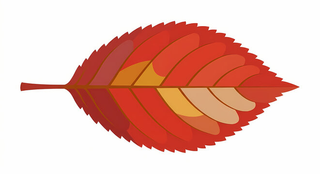 Red autumn leaf vector illustration for seasonal fall design and nature graphics
