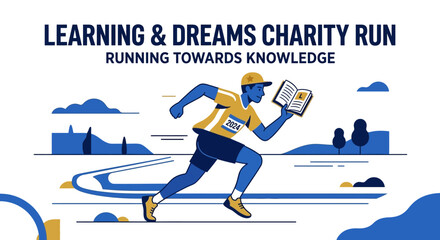 Fototapeta premium Learn And Grow Charity Run To Knowledge