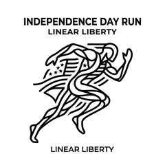 Fototapeta premium Independence Day Runner Graphic Abstract Style Vector Art