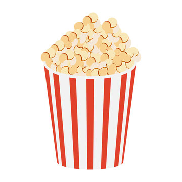 Box of popcorn vector illustration.