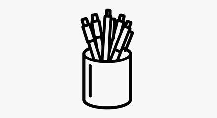 Fototapeta premium Pencil holder with writing tools ready for use.