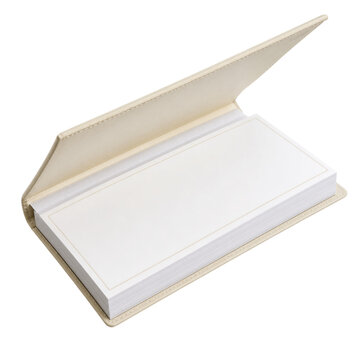 Empty Checkbook on White Background