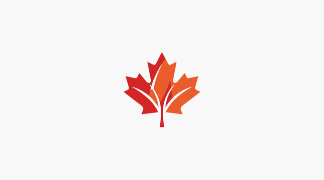 Orange maple leaf logo with autumn gradients.
