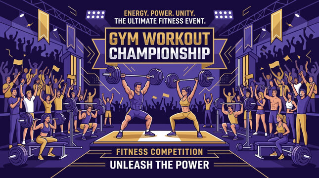 Gym Workout Championship Fitness Competition Motivational Poster Art