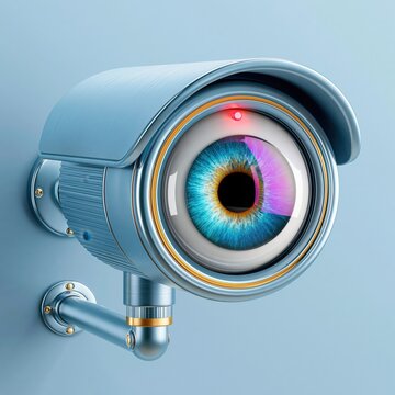 A surveillance camera with a human eye