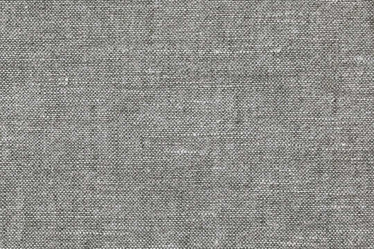 Grey Linen Fabric Texture Macro Background with Natural Canvas Weave