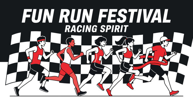 Fun Run Festival Racing Spirit A Winning Finish Competition