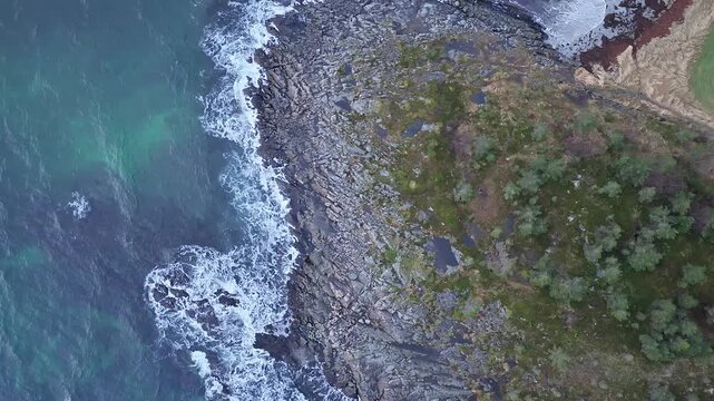 Norway Vega Island Vegafjorden Trolltinden Mountains Eidemsliene Nature Reserve 4K Aerial Drone