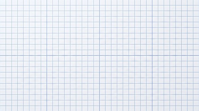 Graph paper background with blue grid lines, white squared notebook texture, geometric mathematical pattern for education and technical drawing