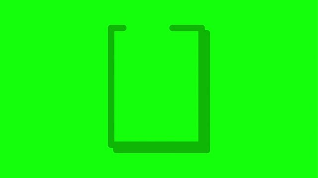 Bookmark icon on green screen. Digital document save symbol for web interface design.