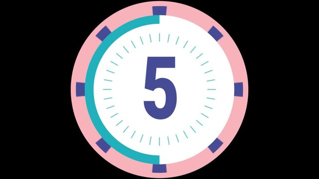 Number five sits centered within a stylized circular timer graphic.