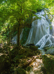 Majestic view of Embon Waterfall and river stream scenery at Pasie Raya, Aceh Jaya, Indonesia © MUAZ JAFFAR